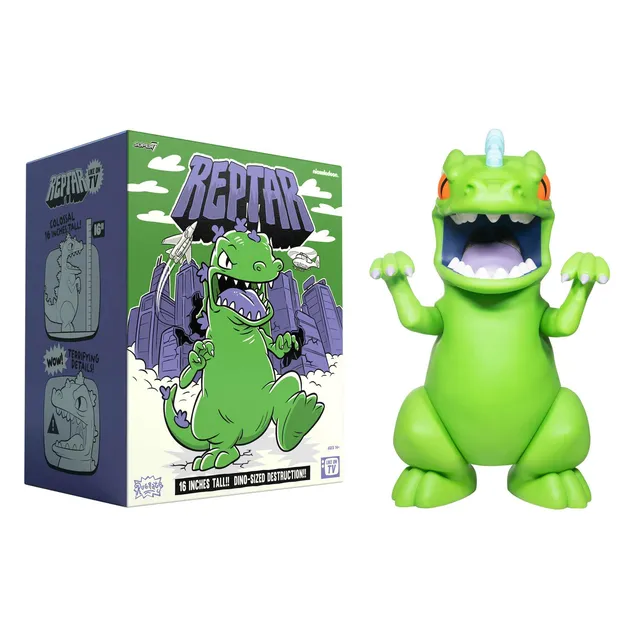 Super7 Rugrats Supersize Reptar figurina vinil 40 cm verde