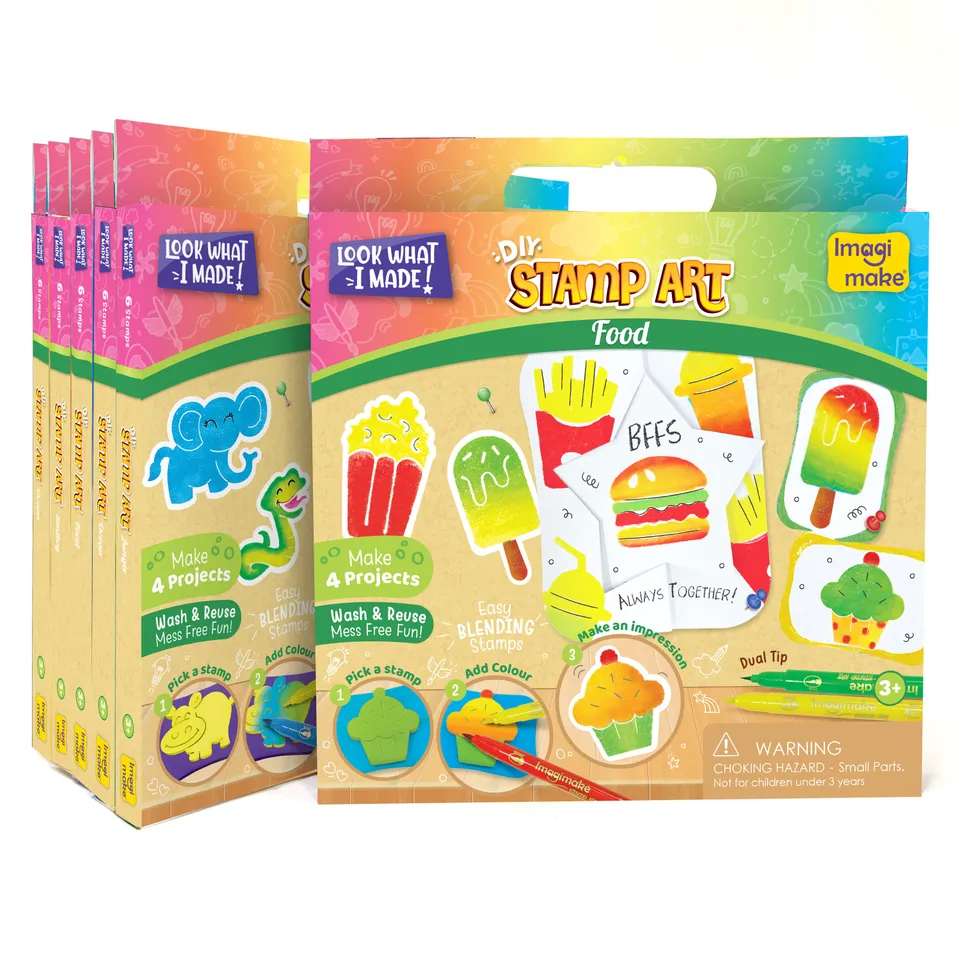 Imagimake Stamp Art set stampile 6 piese fara mizerie