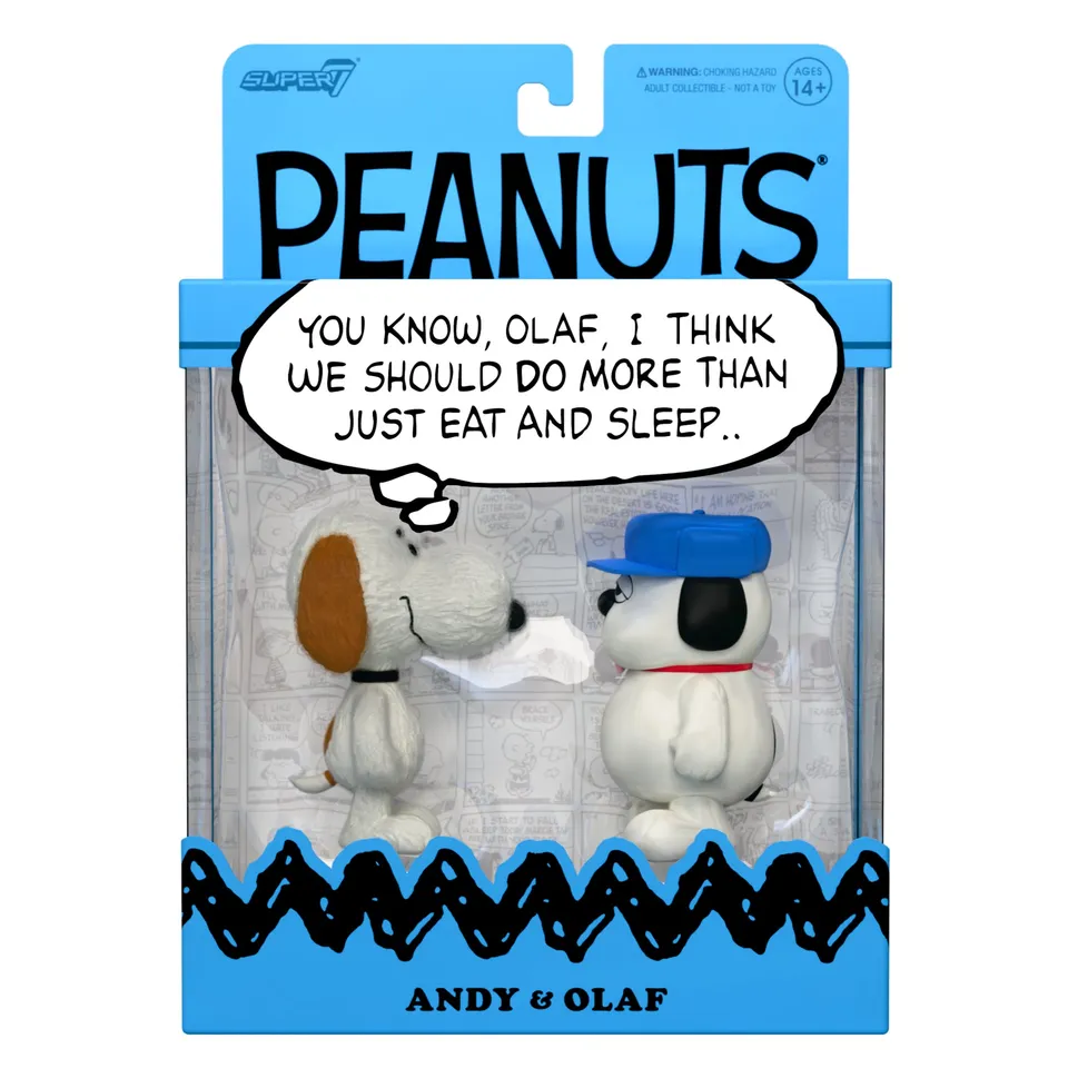Super7 ReAction Peanuts Olaf si Andy figurine set 2 buc