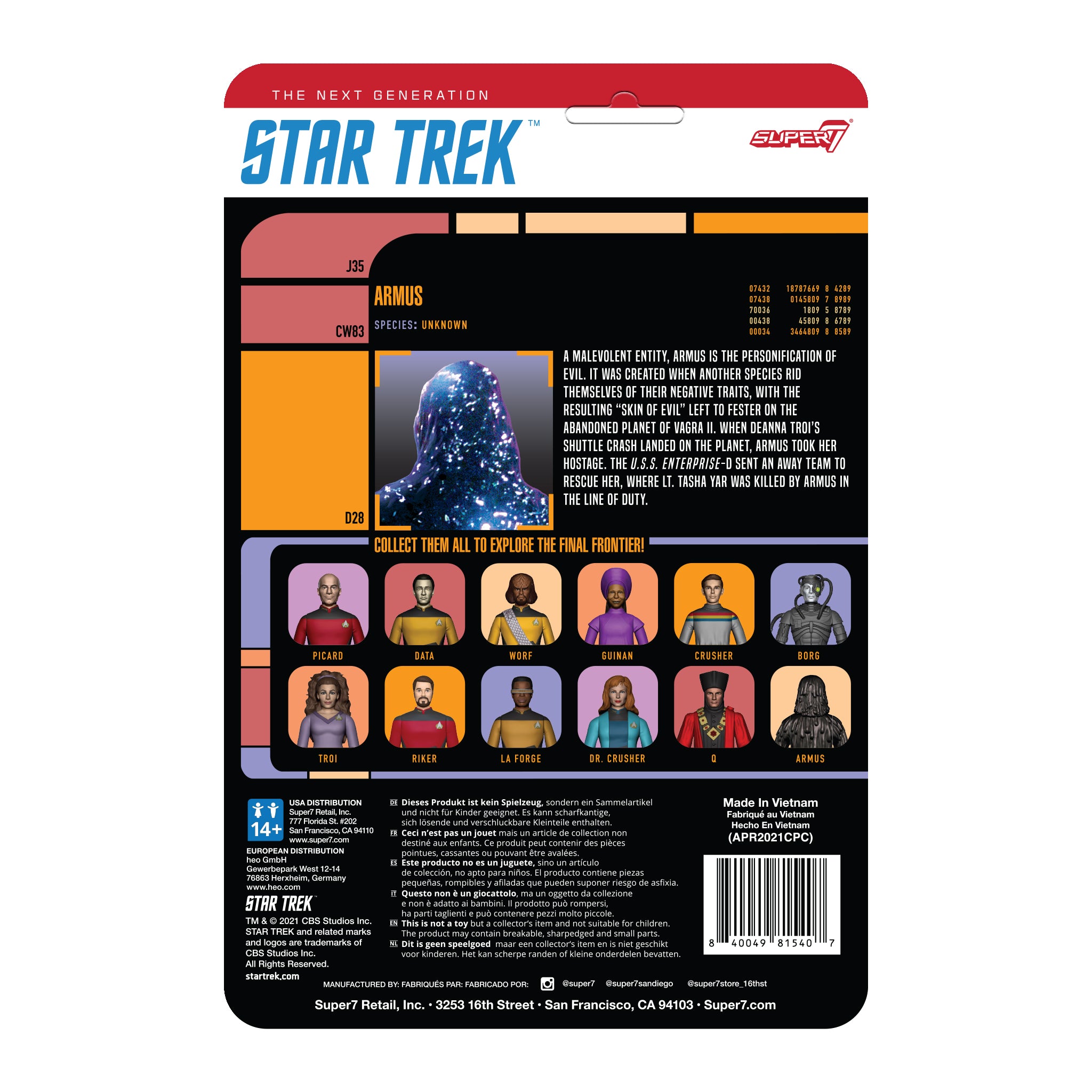 Super7 ReAction Armus Star Trek figurina 9 cm negru