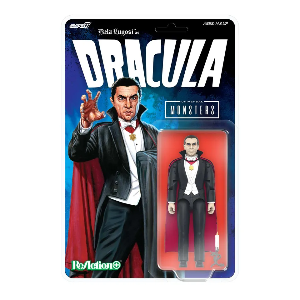 Super7 ReAction+ Dracula figurina 9.5 cm cu sfesnic