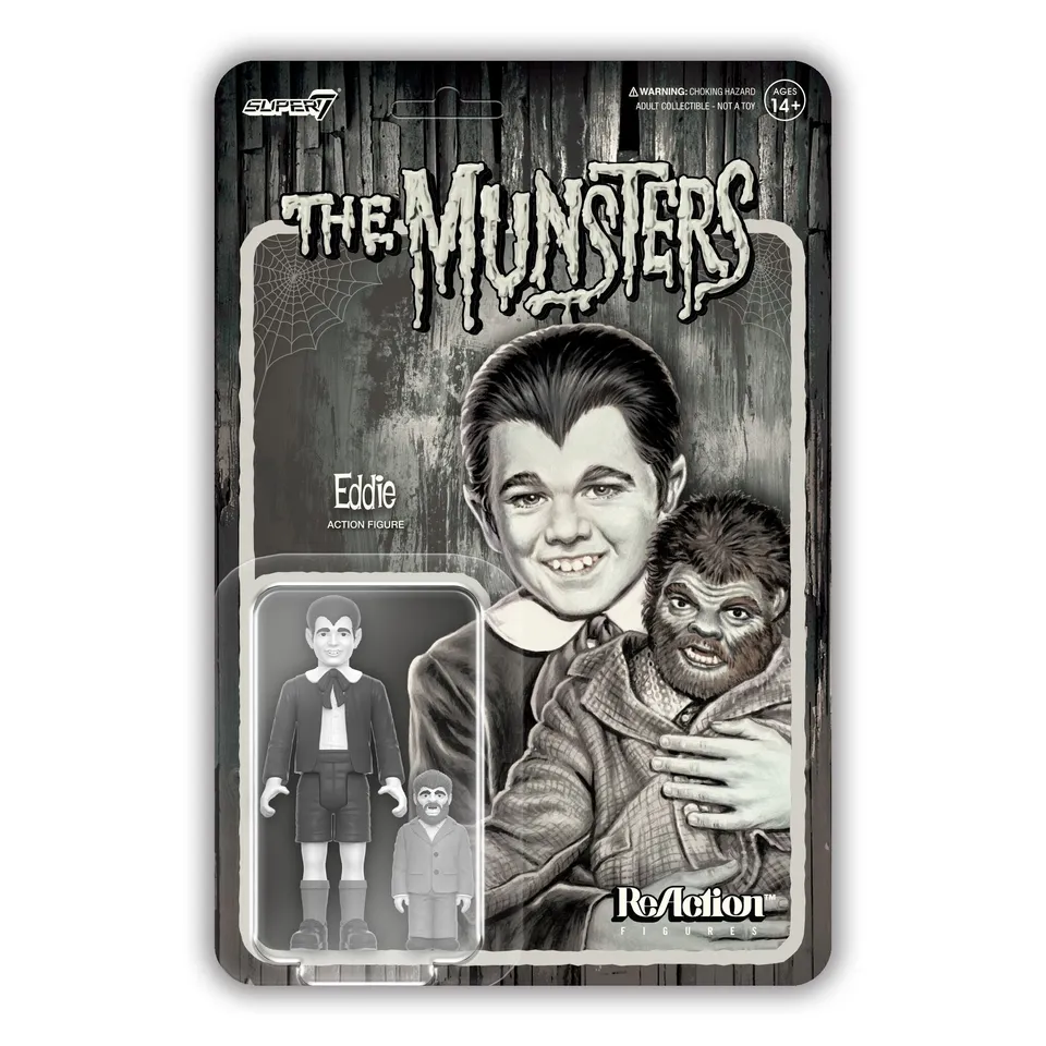Super7 Munsters ReAction Eddie Munster figurina grayscale