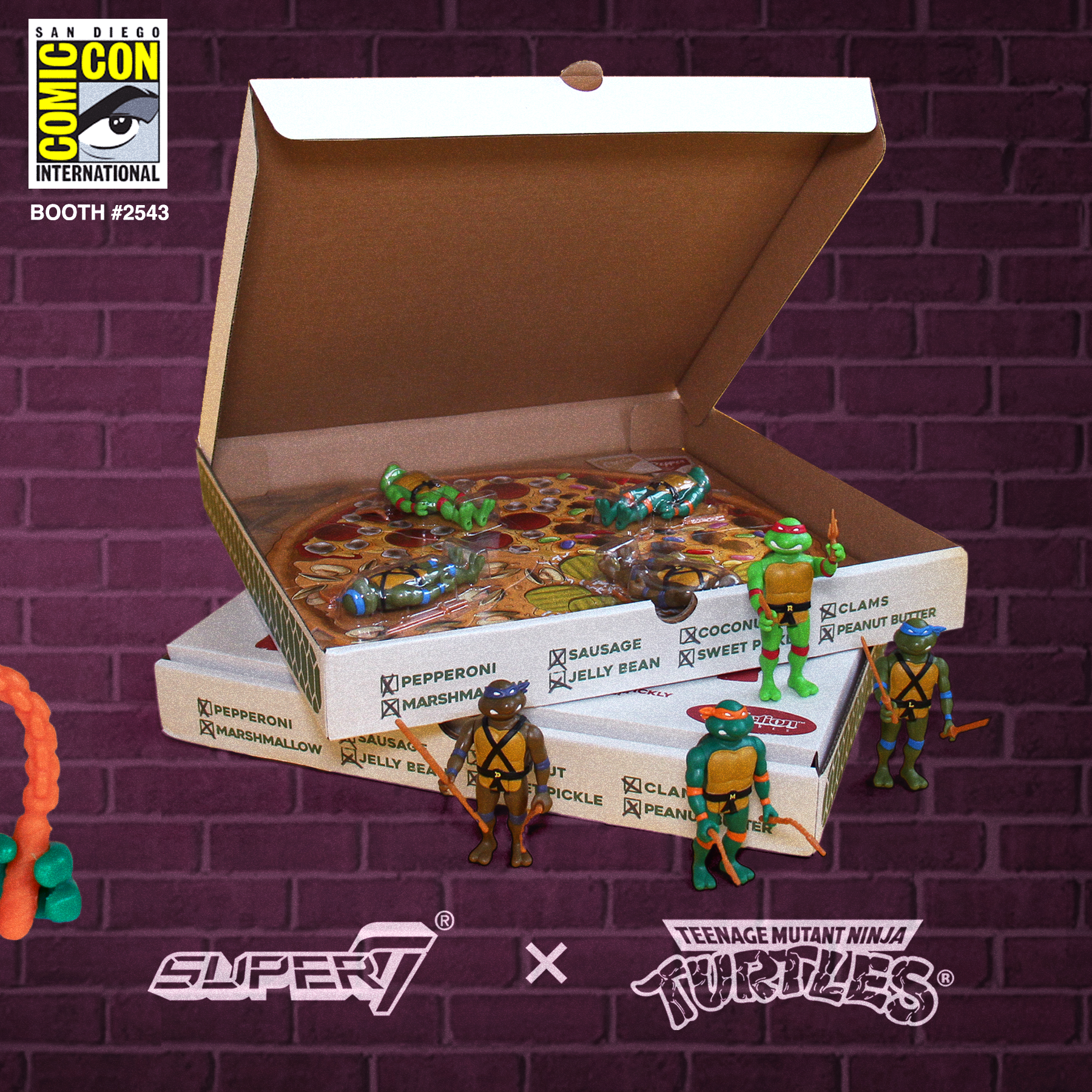 Super7 ReAction TMNT Pizza Box 4 figurine 9,5cm SDCC